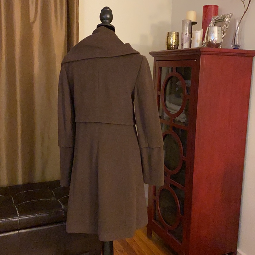 Elie Tahari asymmetric brown wool coat - Picture 6 of 9